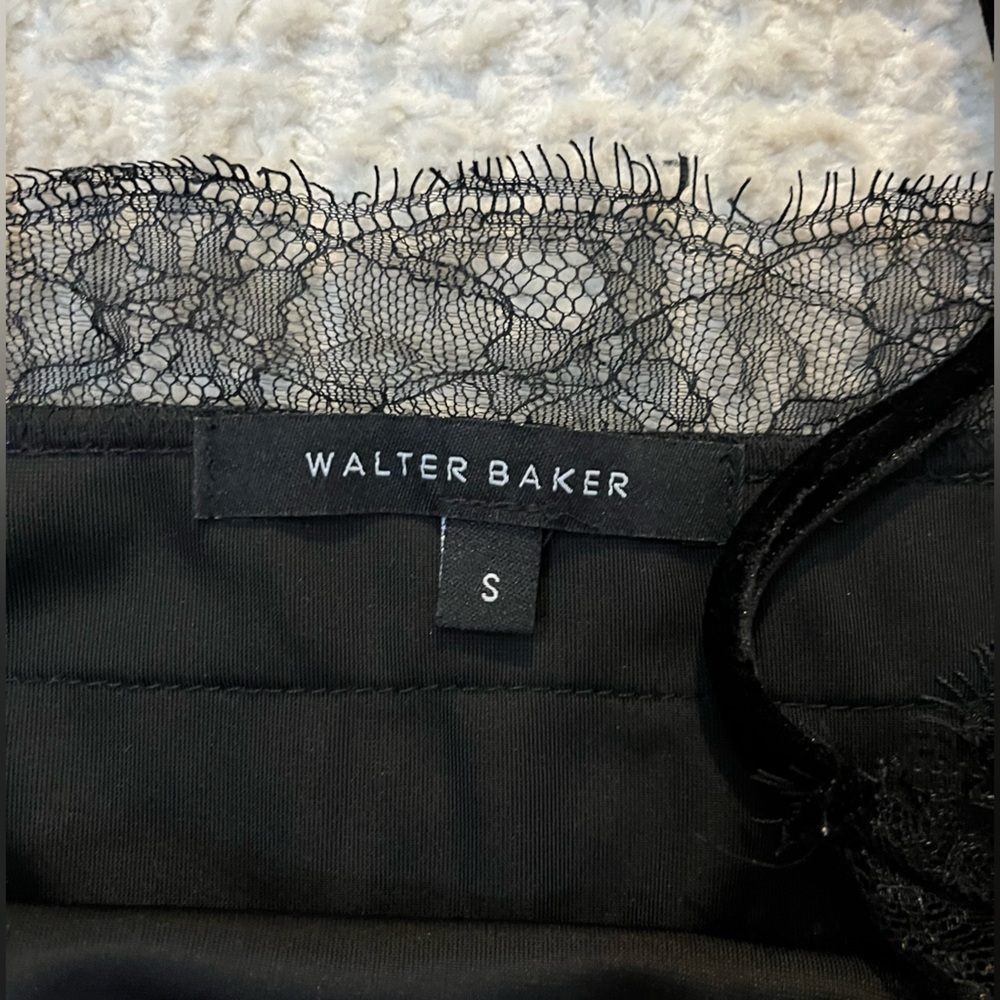 NORDSTROM | Walter Baker black velvet and lace Lexi Jumpsuit romper S - Picture 4 of 5